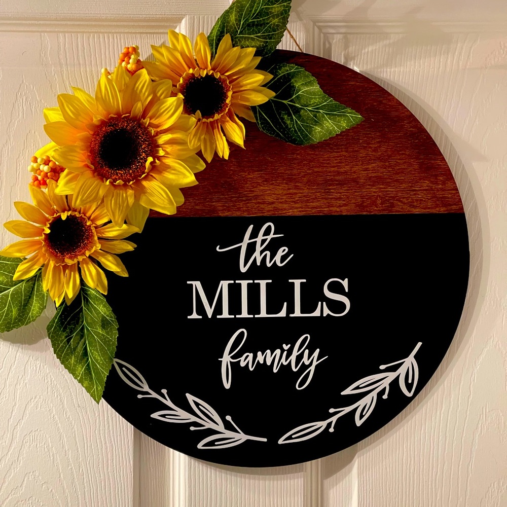 Personalized wood door signs